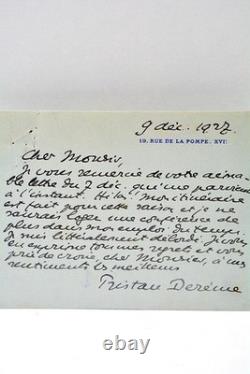 Autographed letter signed by the poet Tristan Derème Paris 1927