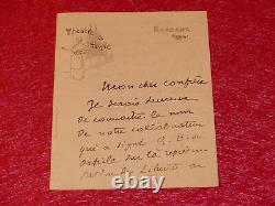 Autographical Letter Signed 1898 Maurice Pottecher Writer Theatre People Bussang