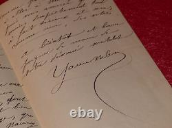 Autography Signed Letter Yann Nibor (songwriter Marine) 1892 Saint-malo 3pp