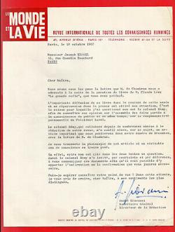 Ax1-letter Tapuscrite Signe- R. De Chambrun-levy-laval Parle-kessel-1967