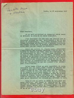 Ax2-letter Tapuscrite Signe- R. De Chambrun- Joseph Kessel + Letter Druon-1967