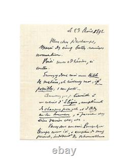 BAUDELAIRE Paul VERLAINE / Autographed Letter Signed / Admiration / Poems