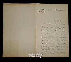 BOREUX Charles SIGNED AUTOGRAPH LETTER 1905 + DRAWING LOUVRE PALACE