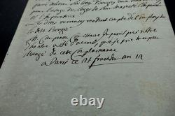 Barthélémy-André CAMERANI SIGNED AUTOGRAPH LETTER TO Mr MAUGE, Paris, 1804