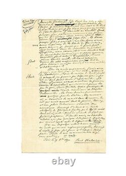 Baudelaire Paul Verlaine / Signed Autograph Letter / Death Of Baudelaire