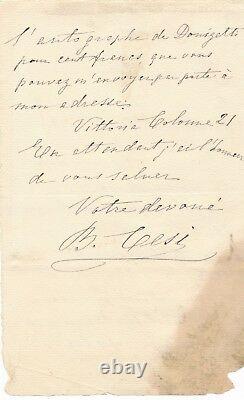 Beniamino Cesi Pianist Teacher 2 Autograph Letters Signed Donizetti