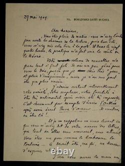 Benjamin René Letter Autography Signed, About A New Book, 1909
