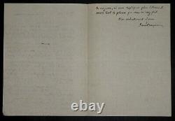 Benjamin René Letter Autography Signed, About A New Book, 1909