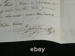 Benoît Fourneyron Autographed Letter Signed Hydraulic Turbine Science 1837