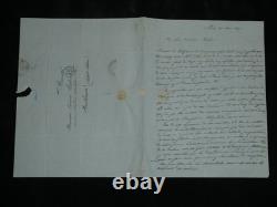Benoît Fourneyron Autographed Letter Signed Turbines & Cockerill Paris 1837