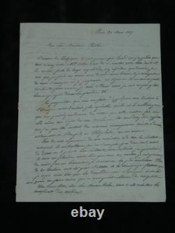 Benoît Fourneyron Signed autograph letter Turbines & Cockerill Paris 1837