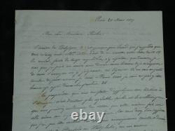 Benoît Fourneyron Signed autograph letter Turbines & Cockerill Paris 1837