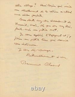 Bernard Clavel Autograph Letter Signed God Man The World