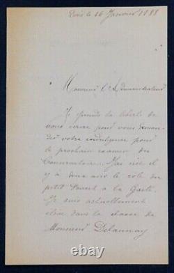 Biana DUHAMEL, Lyric Artist SIGNED AUTOGRAPH LETTER, Paris, 1888