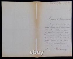 Biana DUHAMEL, Lyric Artist SIGNED AUTOGRAPH LETTER, Paris, 1888