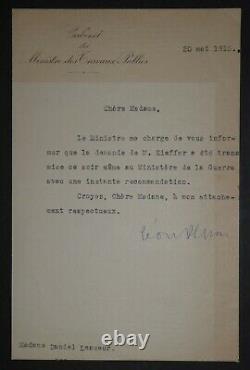 Blum Léon Letter Tapuscrit Autography Signed In Jeanne Lapauze, Paris, 1915