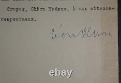 Blum Léon Letter Tapuscrit Autography Signed In Jeanne Lapauze, Paris, 1915