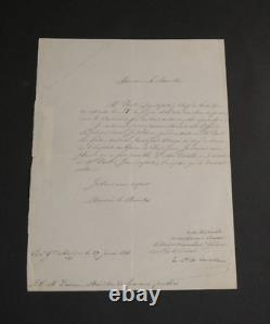 Boniface de Castellane, Politician SIGNED AUTOGRAPH LETTER, 1846