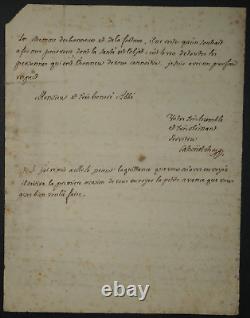 CAHOUET - SIGNED AUTOGRAPH LETTER The Curious Impertinent, 1772