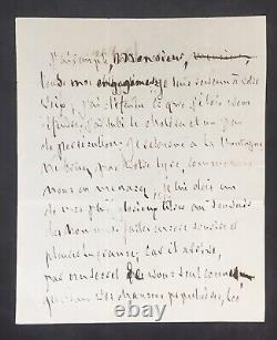 CHATEAUBRIAND Autographed Letter Signed - Revolution, Social Question and Europe
