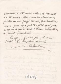 CLAUDEL (Paul). Autograph letter signed addressed to Henri Druart. 1935