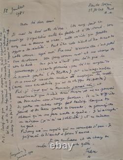 COCTEAU (Jean). Autographed letter signed addressed to Philippe Erlanger