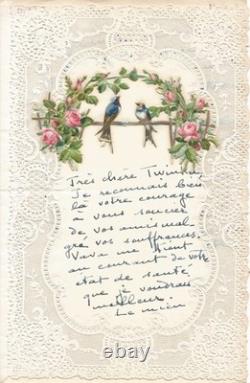 COLETTE Autograph letter signed with original collage. Stay in Monte Carlo