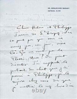 COLETTE Autographed letter signed. Cats and charms of St Tropez