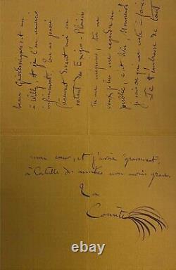 COLETTE, Sidonie-Gabrielle. Signed Autograph Letter to Marguerite Moreno.
