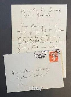 COLETTE, Sidonie-Gabrielle. Signed Autographed Letter to Curnonsky