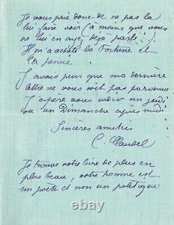 Camille CLAUDEL Autographed letter on her sculptures. The Waltz