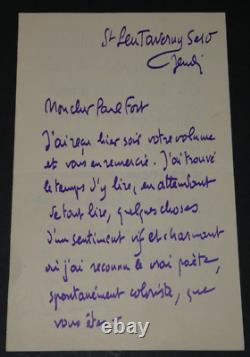Camille MAUCLAIR SIGNED AUTOGRAPH LETTER to Paul FORT regarding a banquet