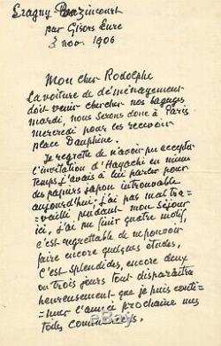 Camille Pissarro Autograph Letter Signed. His Paintings And His Arrival In Paris