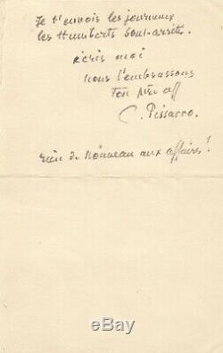 Camille Pissarro Autograph Letter Signed To His Son Rodolphe. 1902