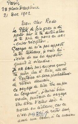 Camille Pissarro Autograph Letter Signed To His Son Rodolphe. 1902