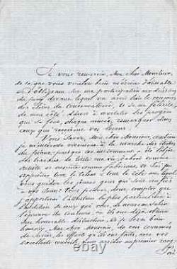 Camille Pleyel Signed Letter About The Piano And Ernest Guiraud. 1854