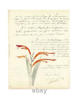 Camille Saint-Saëns / Autographed letter with drawing and poem / Ascanio