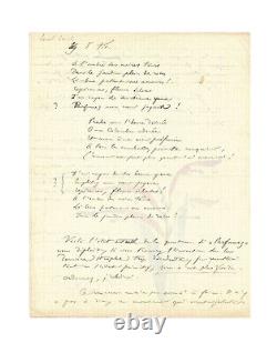 Camille Saint-Saëns / Autographed letter with drawing and poem / Ascanio