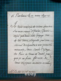 Cardinal De Bonzi, Signed Autograph Letter, Narbonne 1690