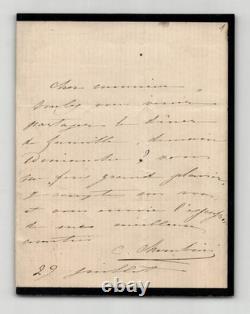 Carlo Chérubini Autograph letter signed inviting to dinner, 1936
