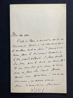 Catulle Mendès signed autograph letter to Alphonse Daudet contest story #2