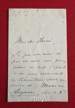 Cb21-Signed Autograph Letter from Ferdinand Humbert to Thomé Conservatory