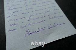 Ceraria Henriette Card Autography Letter Signed In Madame Vincens Bouguereau