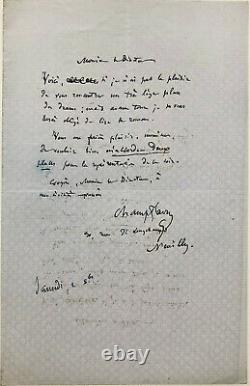 Champfleury Signed Autograph Letter About A Novel