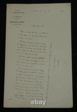 Champfleury Signed autograph letter Forced savings 1884 Paris