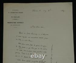 Champfleury Signed autograph letter Forced savings 1884 Paris