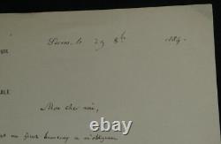 Champfleury Signed autograph letter Forced savings 1884 Paris