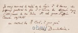 Charles BAUDELAIRE Autographed Letter Signed Flaubert 1857 Flowers of Evil