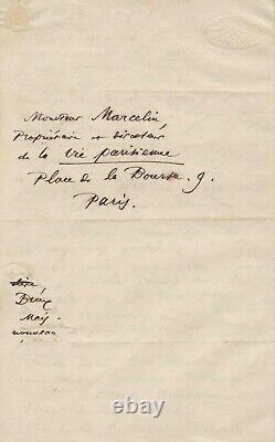 Charles BAUDELAIRE Signed Autograph Letter. Edgar Poe and the Prose Poems