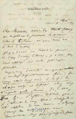 Charles BAUDELAIRE Signed Autograph Letter. The Seizure of His Drawings. 1861